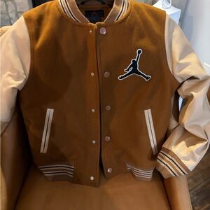 Jordan Tan and Cream Varsity Jacket